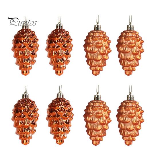 8 шт., подвески из сосновой шишки с ремешком, сверкающие яркие цвета, небьющиеся украшения для рождественской елки, реквизит для фотографий