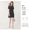 Spring/Summer Knitted A-line Dress: Breathable Striped Cutout Design for Everyday Wear