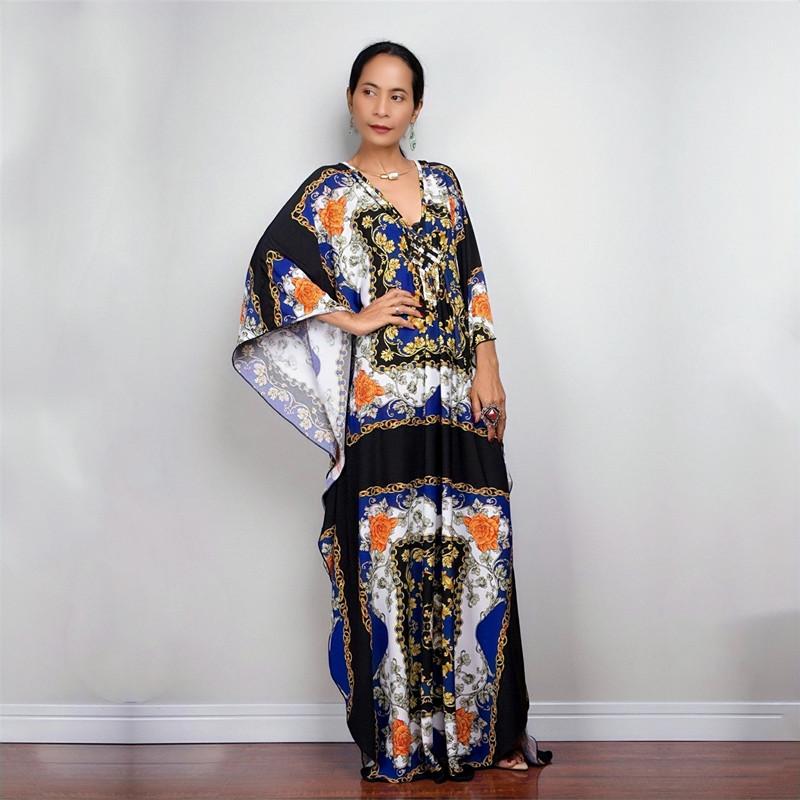 2022 накидки с принтом, сексуальное летнее пляжное платье с глубоким v-образным вырезом, туника, кафтан, женская пляжная одежда, купальник, халат De Plage Q1289