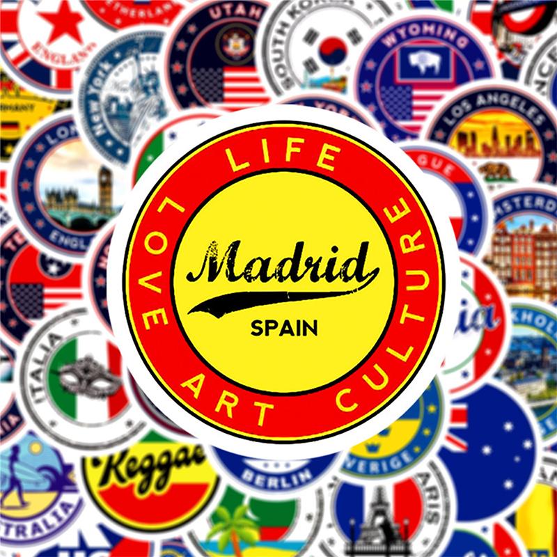 60 шт. наклейки с национальными флагами, самодельные наклейки для скрапбукинга, конверты для чемоданов, запечатывание наклеек