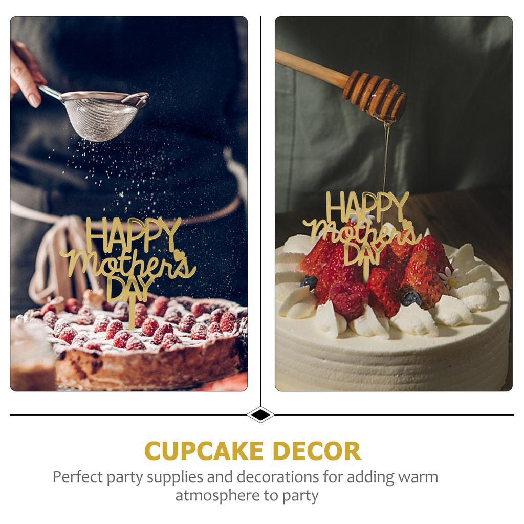 10 шт. Вставка для торта Топпер для вечеринки в честь Дня матери Украшения на день рождения Фестивальная шпажка Акриловые торты