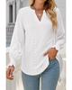 Split Neck Textured Loose Blouse