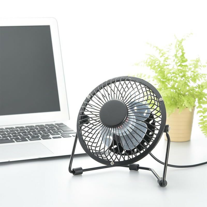 Ohm Electric Fan USB Mini Fan Desk Fan Mini Electric Desk Fan USB Power Supply Black Ohm Electric KIS-U10TPB-K 08-1611