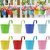 Non Detachable Hook Simulation Flower Pot Iron Sheet Small Bucket With Meat Iron Pot Hook Bucket Iron Sheet