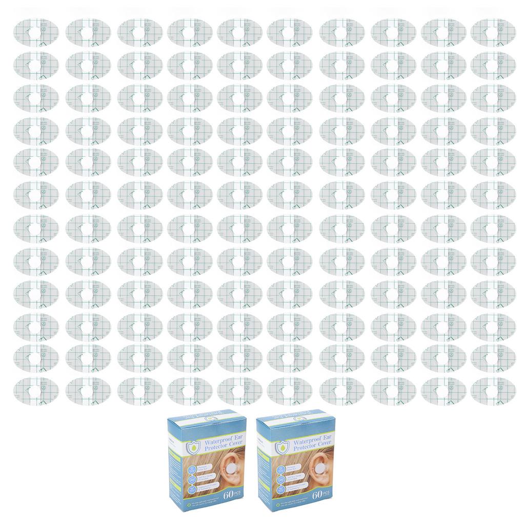 120pcs Baby Shower Ear Covers Disposable Waterproof Ear Stickers for Swimming Shower Ear Protectors