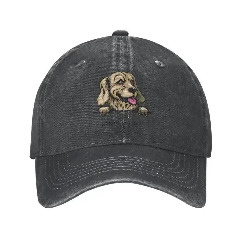 Punk Unisex Cotton Peeking Dog Golden Retriever Baseball Cap Adult Adjustable Dad Hat for Unisex Women Hip Hop