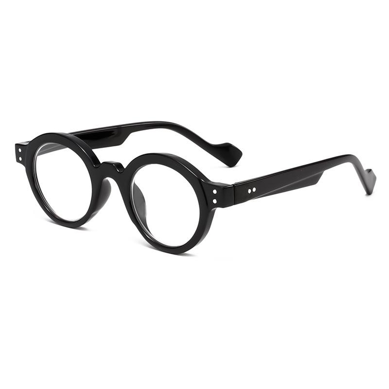 European and American imitation plate round frame reading reading glasses rice nail wide temple anti-blue reading glasses