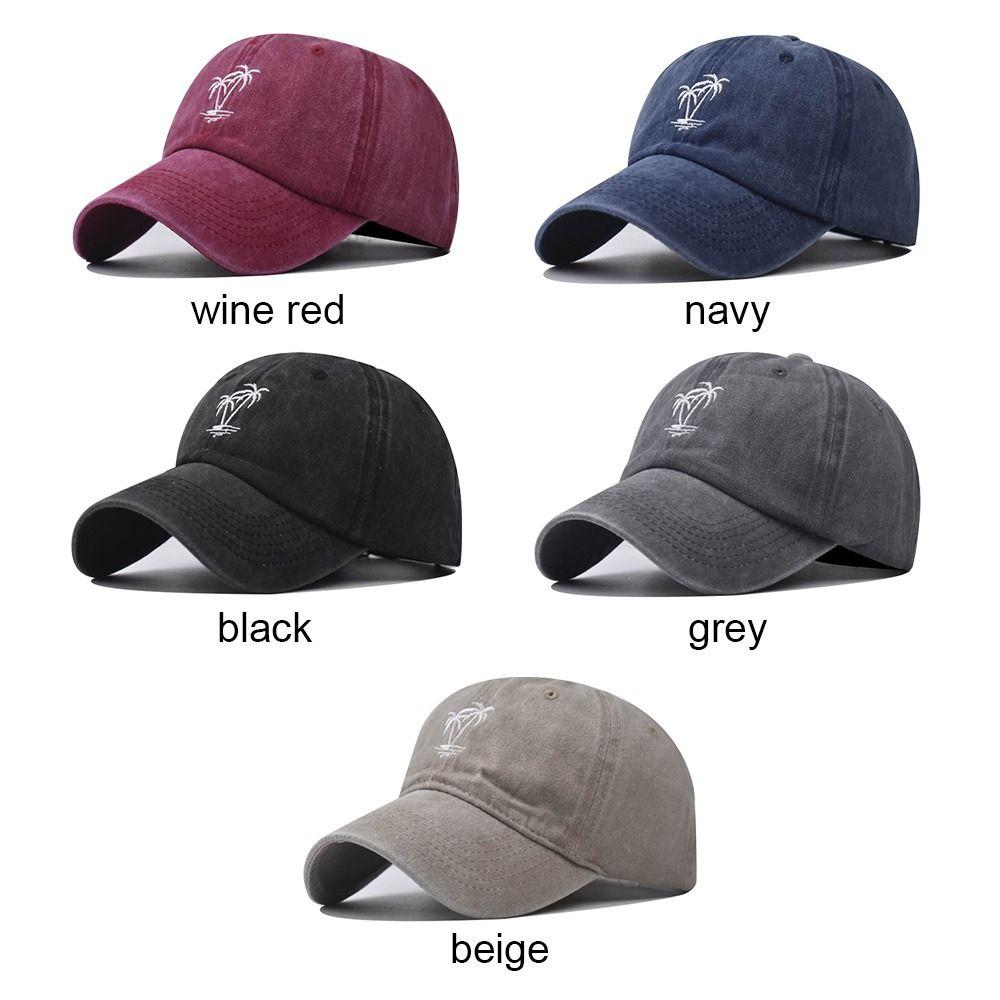 Vintage Distressed Faded Cap Coconut Tree Embroidery Baseball Caps Sunscreen Hats Baseball Hats