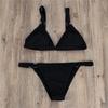 Женский сексуальный модный обтягивающий бикини сплошной цвет из двух частей разделенный купальник