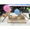 Balloon Bamboo Man Battle Handmade Wooden Fencing Puppets Wooden Bots Battle Game Two-Player Fast-Paced Balloon Battle Game 5