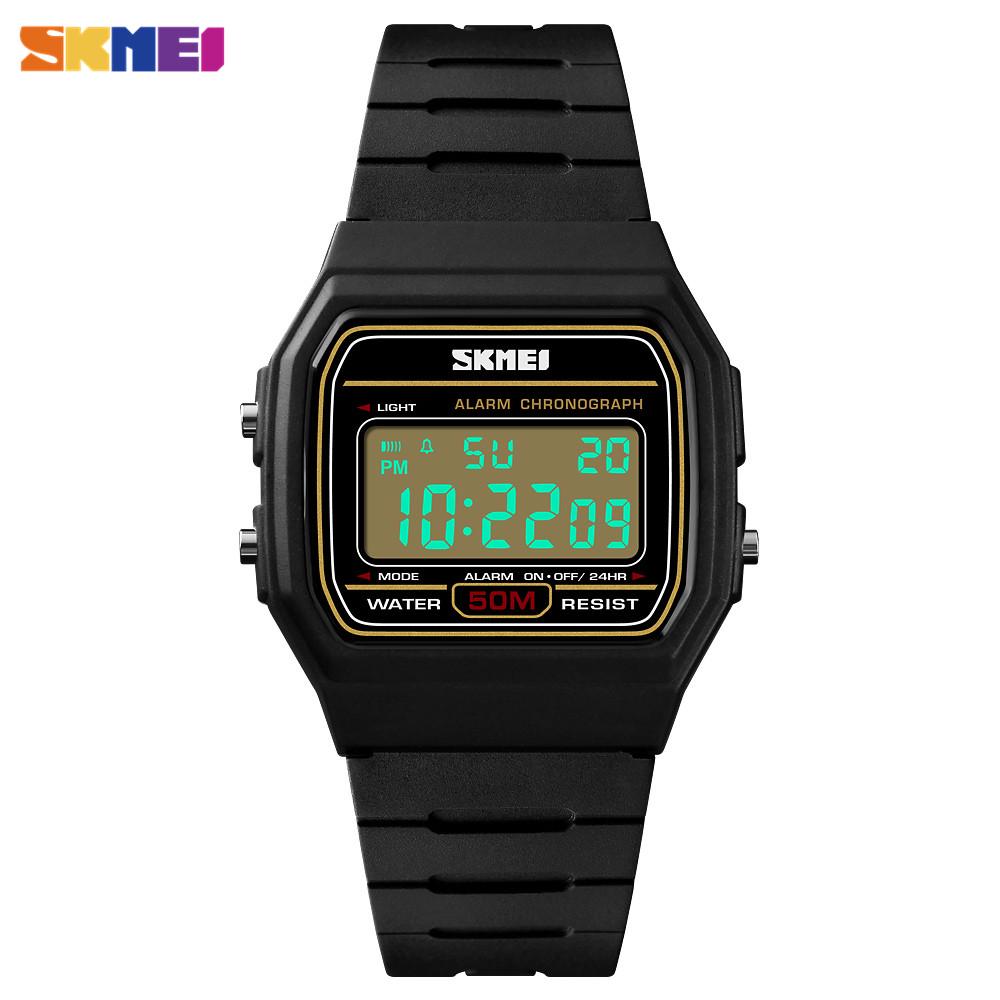 Skmei Часы для пар, модный циферблат, спортивные водонепроницаемые светодиодные часы с датой недели, цифровые повседневные наручные часы