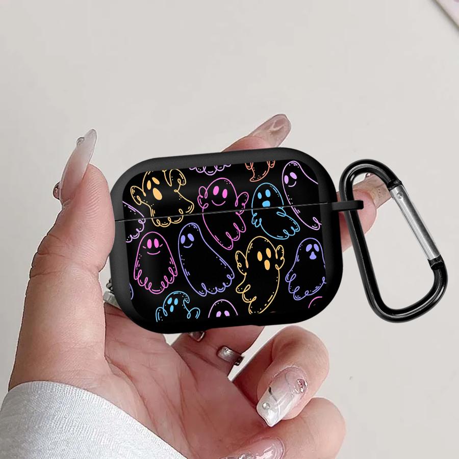 Чехол для наушников с неоновым принтом 'Призрак' для Airpods Pro Pro2 3 1 4 Pro3 2