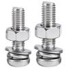 Комбинация из нержавеющей стали 304: Винты с круглой головкой, гайки, плоские и пружинные шайбы - M3, M4, M5