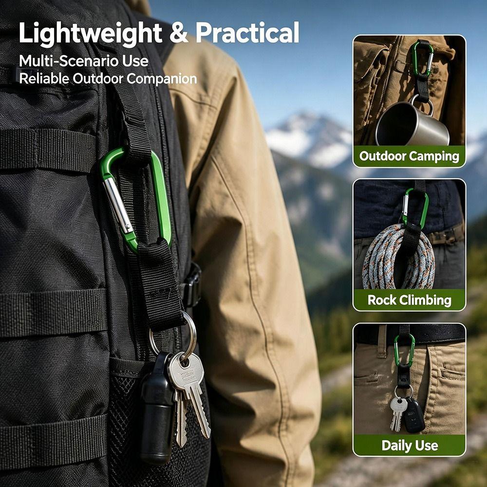 2pcs 13.2cm Webbing Spring Snap Hook Carabiner Lock Buckle for Outdoor Camping Hiking
