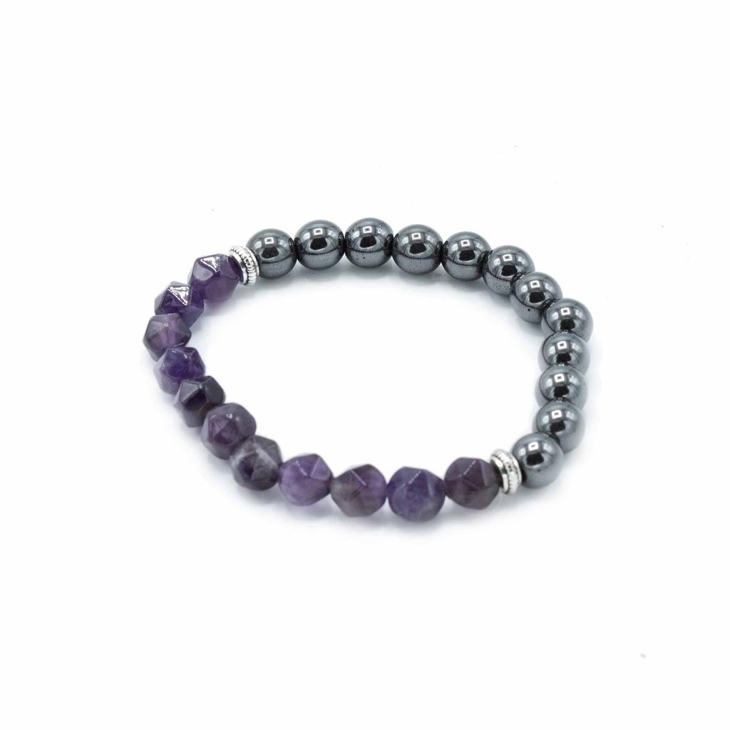 Amethyst Bracelet Faceted Magnetic Gemstone