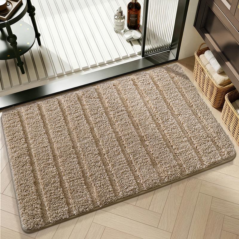 Flocked Non Slip Bathroom Mat Super Absorbent Quick Dry Shower Rug Machine Washable Soft Bath Floor Mat for Home Door Mat