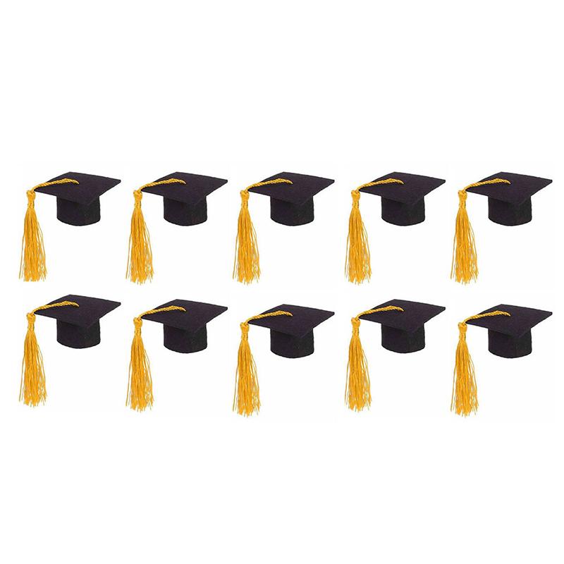 10 шт. шляпа бакалавра докторская кепка костюм цилиндр мини-выпускная шляпа мини-докторская шляпа с кисточками