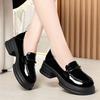 5см Туфли на плоской платформе с толстой подошвой в британском стиле Тренд 2025 Весна Мягкие кожаные лоферы Женская обувь для работы в офисе Мама