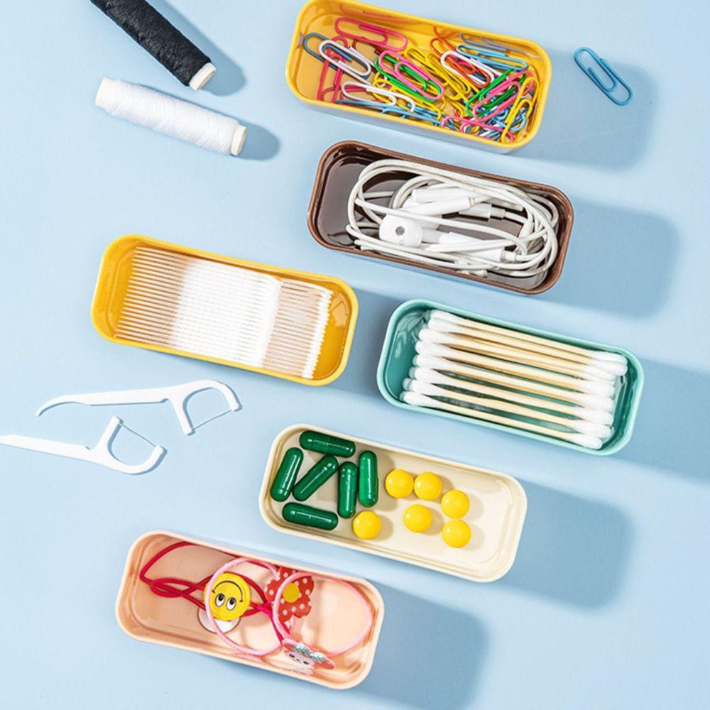 Mini Dental Floss Holder Portable Sundries Organizer Box Simple Cotton Swab Box Travel