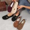 Лоферы Осенняя повседневная обувь Женская плоская подошва Квадратный носок Кроссовки с вырезом Босоножки Мокасины Женские трикотажные балетки
