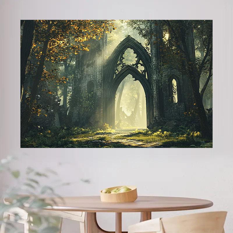 1 piece of 2D background cloth: Mysterious Castle - Adding a magical atmosphere to your Halloween party