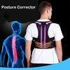 Adjustable Black Back Posture Corrector Shoulder and Lumbar Stent Support Belt for Women, Men and Women