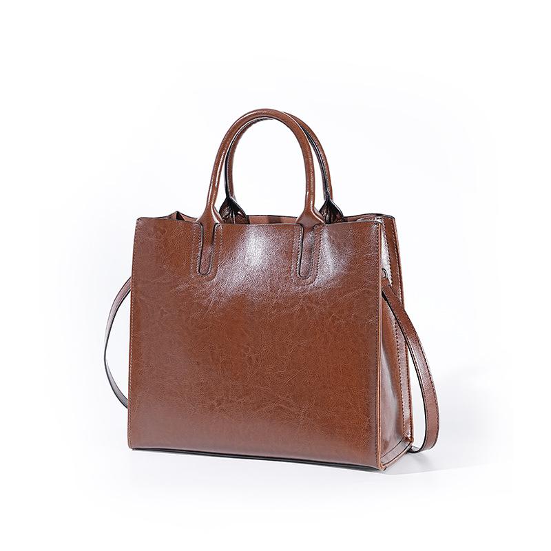 Женская наплечная сумка большой вместимости, кожаная сумка-шоппер