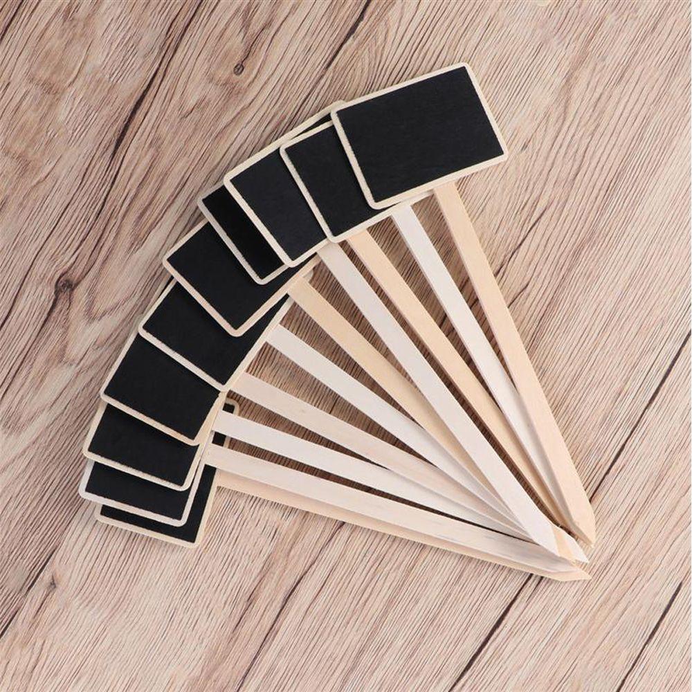 10PCS Mini House Decorations Marker Garden Tools Wooden Chalkboard Plants Tags Classification Marker