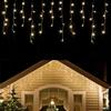 LED Icicle String Lights 4M 12M Fairy Lights Christmas Garland For New Year Wedding Terrace Garden Party Corridor Eave Decoration
