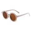 New Children'S Sunglasses Infant'S Retro Solid Color Round Frame Sun Glasses Cute Eyeglass For Kids Travelling Uv400