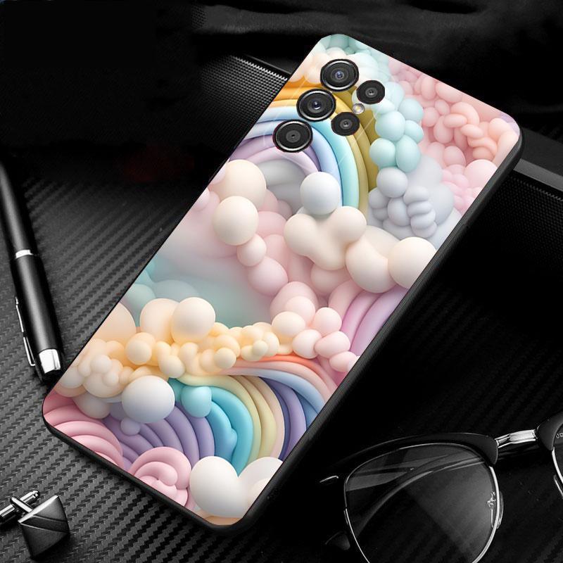 Kawaii Rainbow Clouds Stars Phone Case For Samsung A35 A55 A54 A15 A25 A05s A05 A22 A24 A52 A33 A34 M34 M14 M54 M23