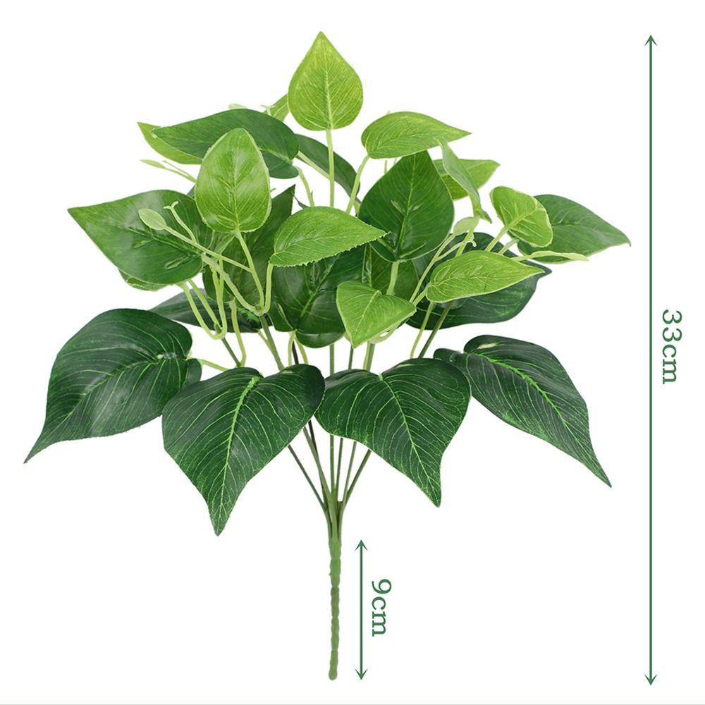 7 Голов Искусственные Листья Зеленого Растения Большое Искусственное Растение Украшение для Офисного Стола