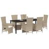 Garden Dining Set with Cushions 7 pcs Beige Poly Rattan