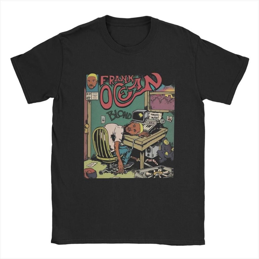 Футболки Blond Franks Rapper Ocean, мужская хлопковая повседневная футболка с круглым вырезом, хип-хоп музыка, футболка с коротким рукавом, идея для подарка