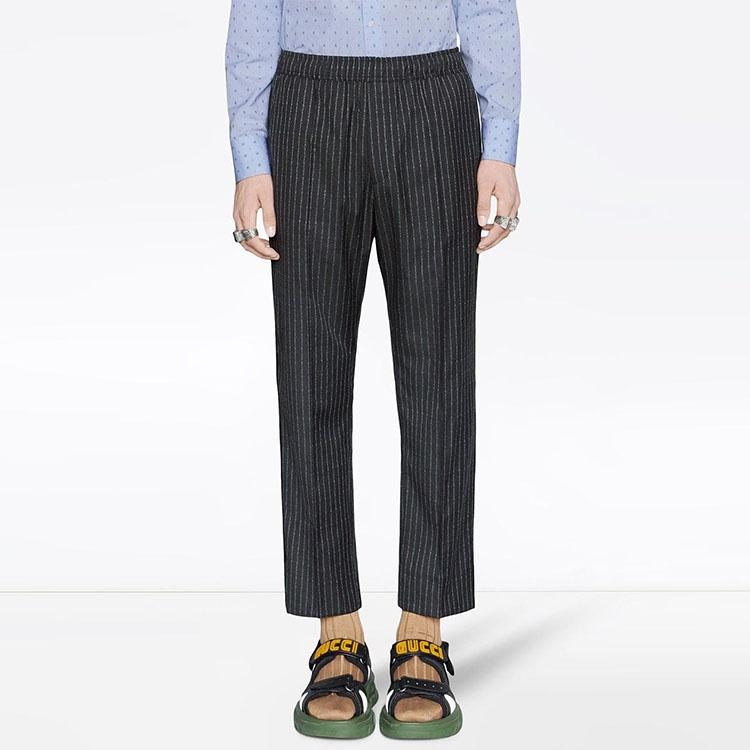 GUCCI Casual Pants Men's Black Moderate Straight Fit Pants 552576-ZAAAM-1180