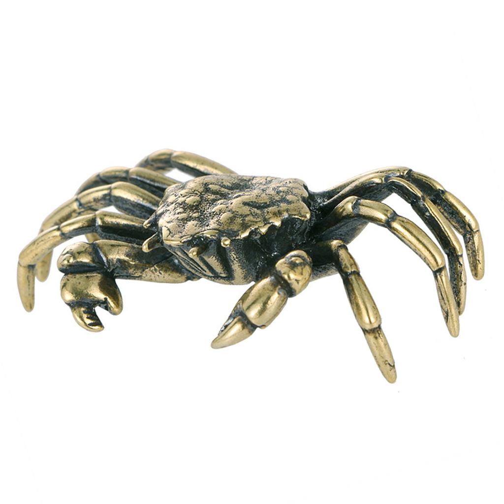 Элегантная латунная скульптура краба Реалистичная детализация Статуэтка краба для коллекционеров и любителей декора Настольный аксессуар