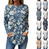 Футболки для женщин, осенние повседневные рубашки с длинным рукавом, толстовка, винтажный топ с графическим принтом, пуловер