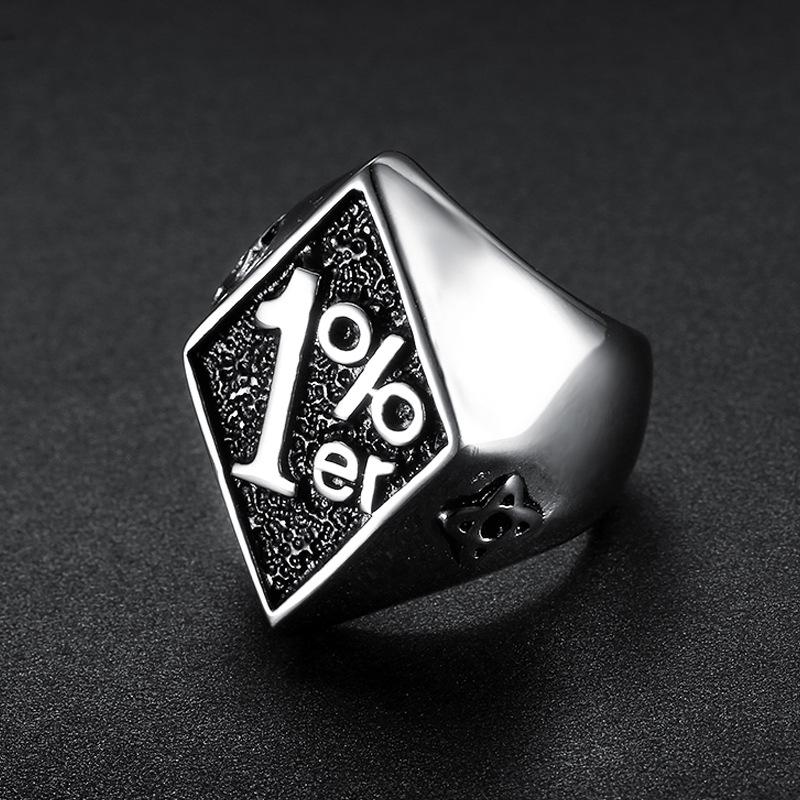 S925 Silver Ring Totem Ring Darts Men's Ring Street Popular Number 1% Ring