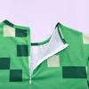 Minecraft Cosplay Costume Halloween Party Green Children'S One-Piece Bodysuit Glow-Up Head Set