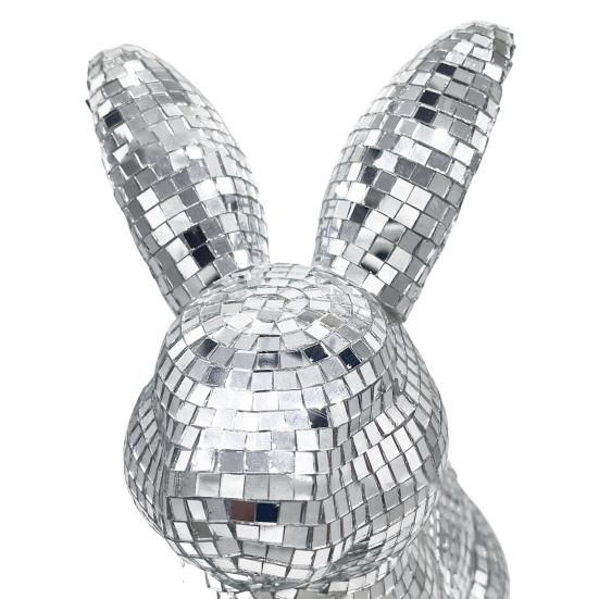 Диско-шар Кролик Ручная работа Мини Зеркальная Фигурка Кролика Форма Кролика Диско-шар для вечеринок Свадьбы Дня Рождения Украшения