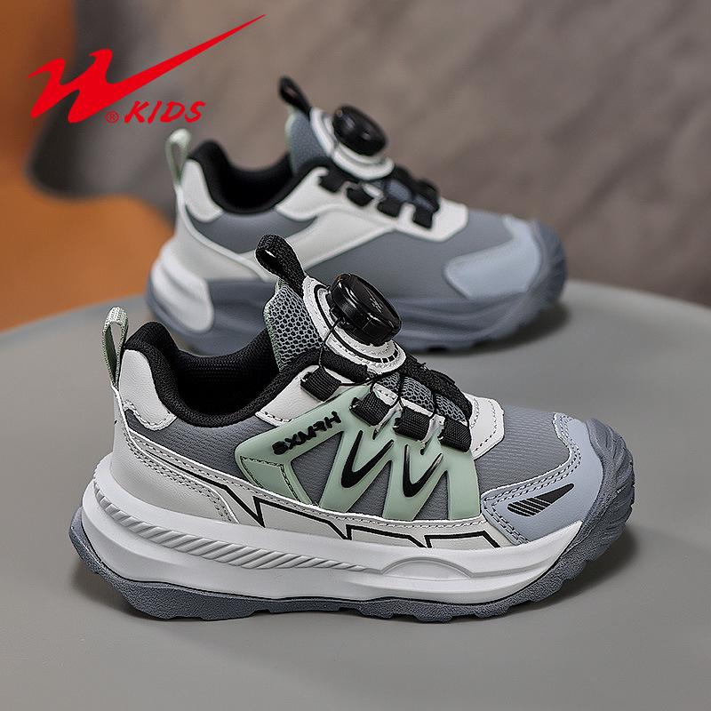 W.KIDS Multi-Color Fleece-Lined Sports Shoes with Fashionable Patchwork, Cool Buckle Design, Warm & Comfortable.