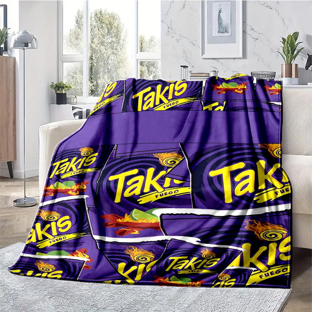 Takis Fuego Theme Printed Blanket - Perfect for Couch, Bed, Travel & Outdoor Use | Machine Washable, Cozy & Durable.