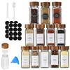 1 Set Spice Jar with Labels Transparent Seasoning Bottle Easy To Use Condiment Container for Home Kitchen