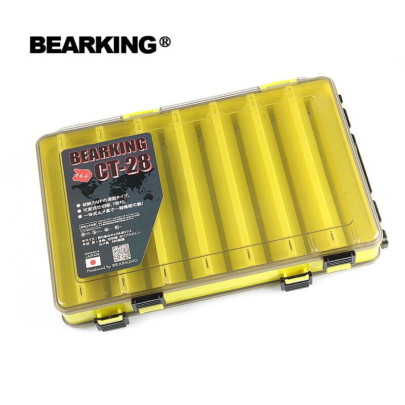 BEARKING Профессиональная коробка для рыболовных приманок, 27 см * 17 см * 5 см, с отделениями, двусторонние рыболовные приманки, крючки для приманок, снасти