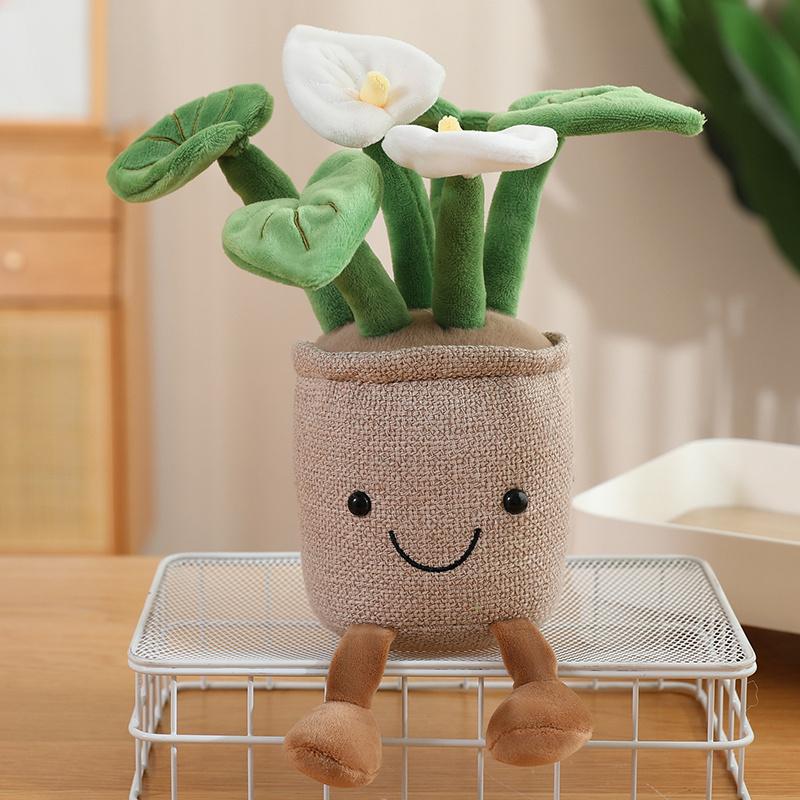 Искусственные горшечные зеленые растения Плюшевые игрушки Рюкзак Брелок Супермягкие куклы Подушка для комфорта Мультяшный подарок на день рождения для девочек и мальчиков