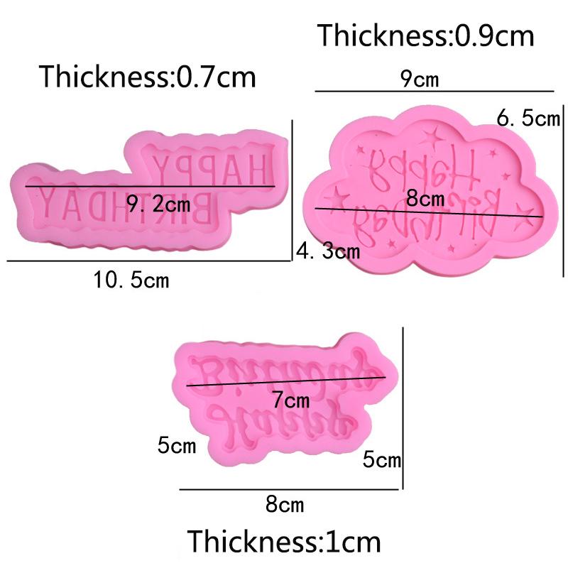 Vogue Chocolate Happy Birthday Mold Fondant Mold Cake Decoration Tools Silicone Letter Baking Tools High Quality Cupcake Mold 1PC