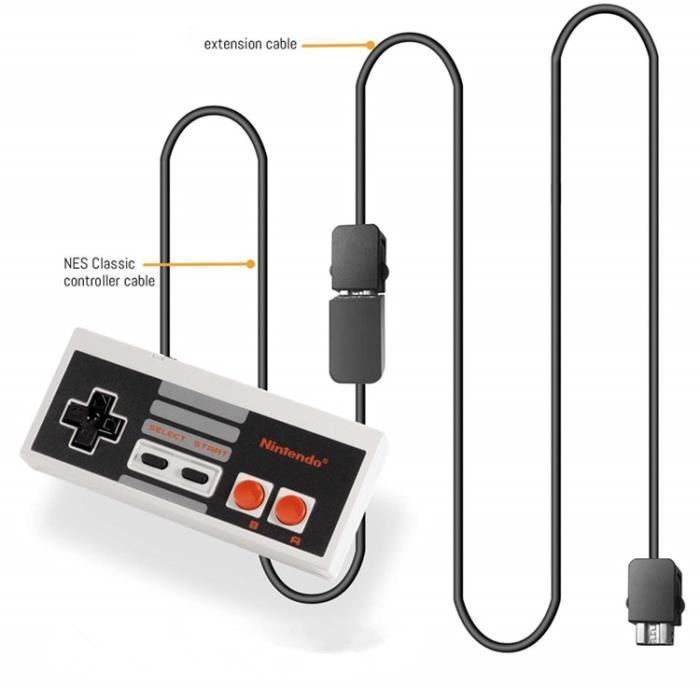 Extension Cable for Nintendo Mini Classic Controllers Nes Edition Controller 3m (2 Pack) Super Nintendo, NES Mini, Snes Mini, Cable E
