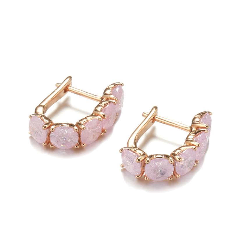 Снежинка Текстура Зеленый Розовый Циркон Полный Инкрустация Серьги-капельки Золотого Цвета Модные Ювелирные Изделия Свадебные Аксессуары