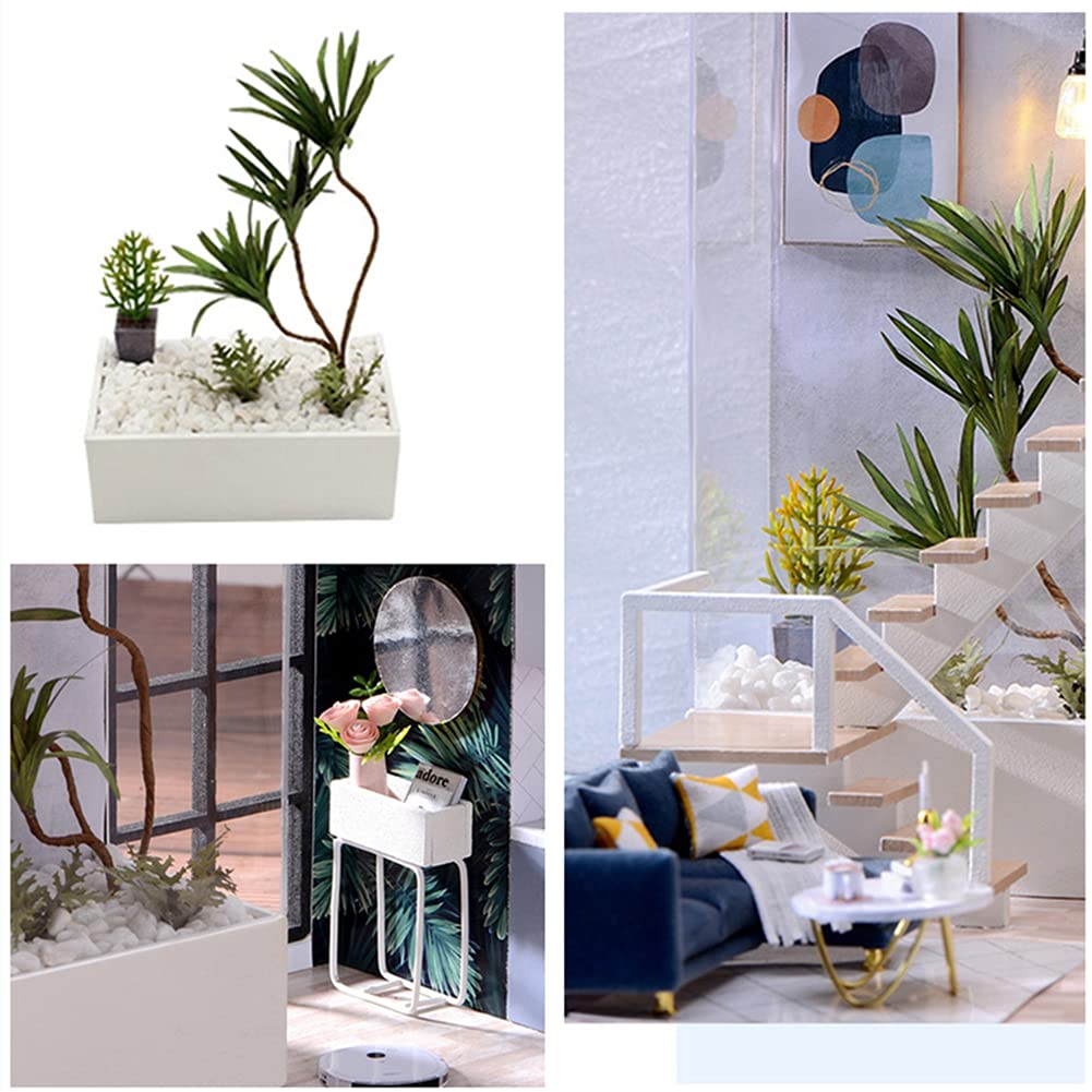 Кукольный домик sofiey Набор для самостоятельной сборки, Набор для рукоделия с миниатюрной мебелью и пылезащитным чехлом, "Комфортное время" L-032-B