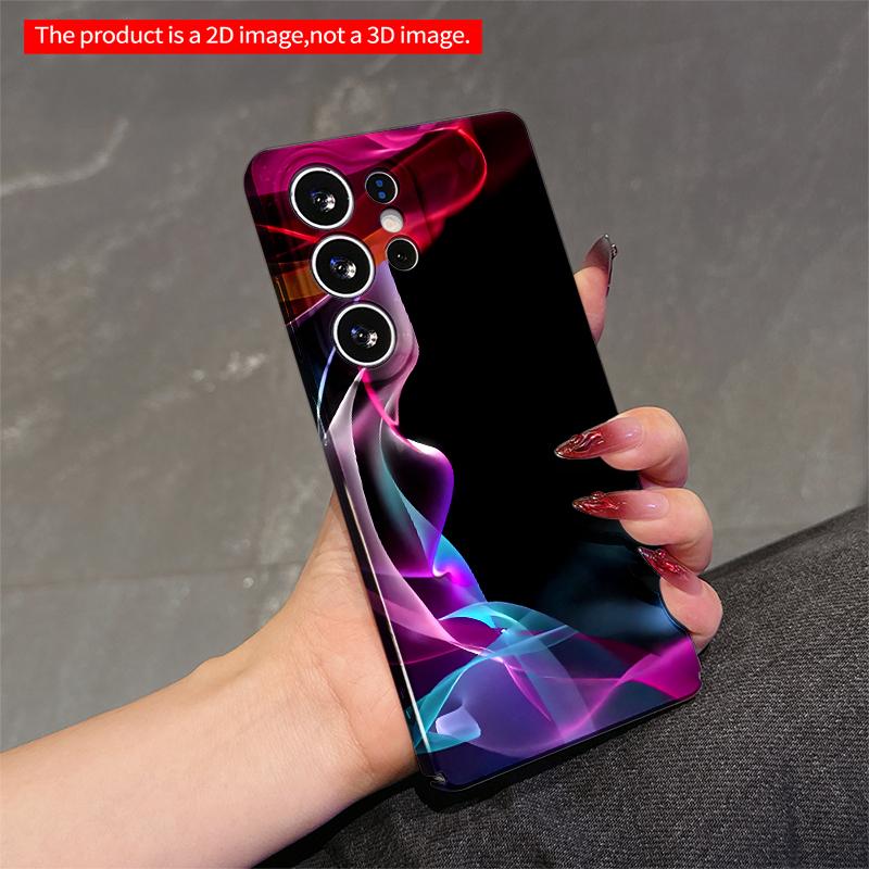 2DFlat Samsung phone case Vibrant Flowing Ribbons on Black Applicable to Galaxy S23 S24 S25ULTRA S26 A12 A14 A15 A16 A54 A55